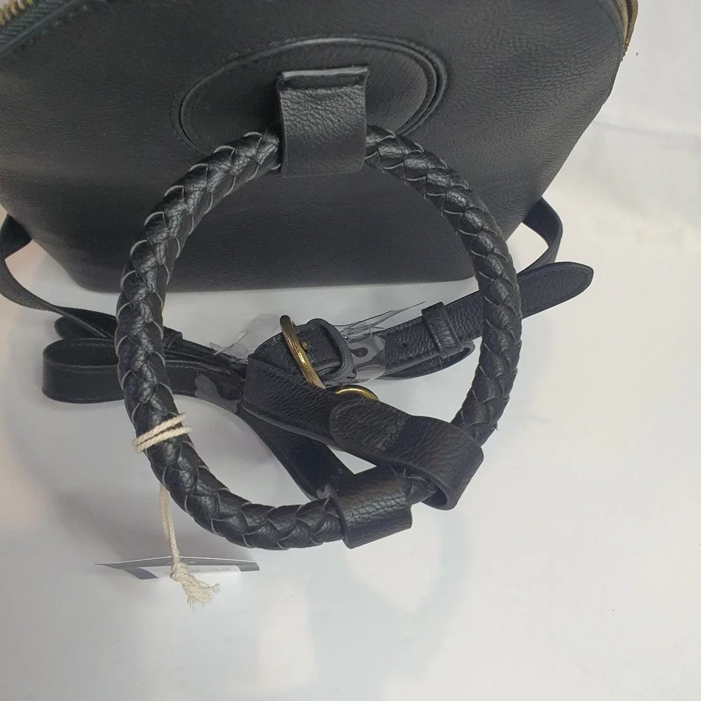 Universal Thread Black Woven Mini‎ Backpack Faux Leather Straps